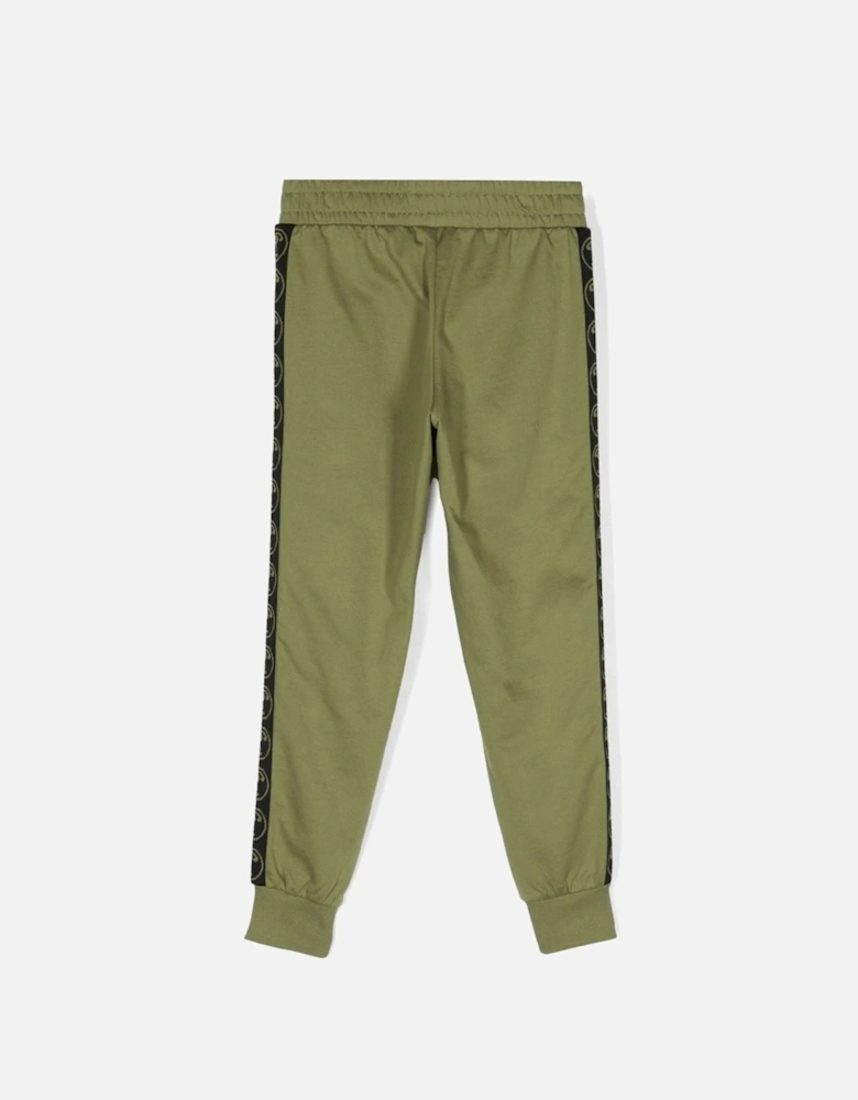 Boys Tape Logo Joggers in Olive Green