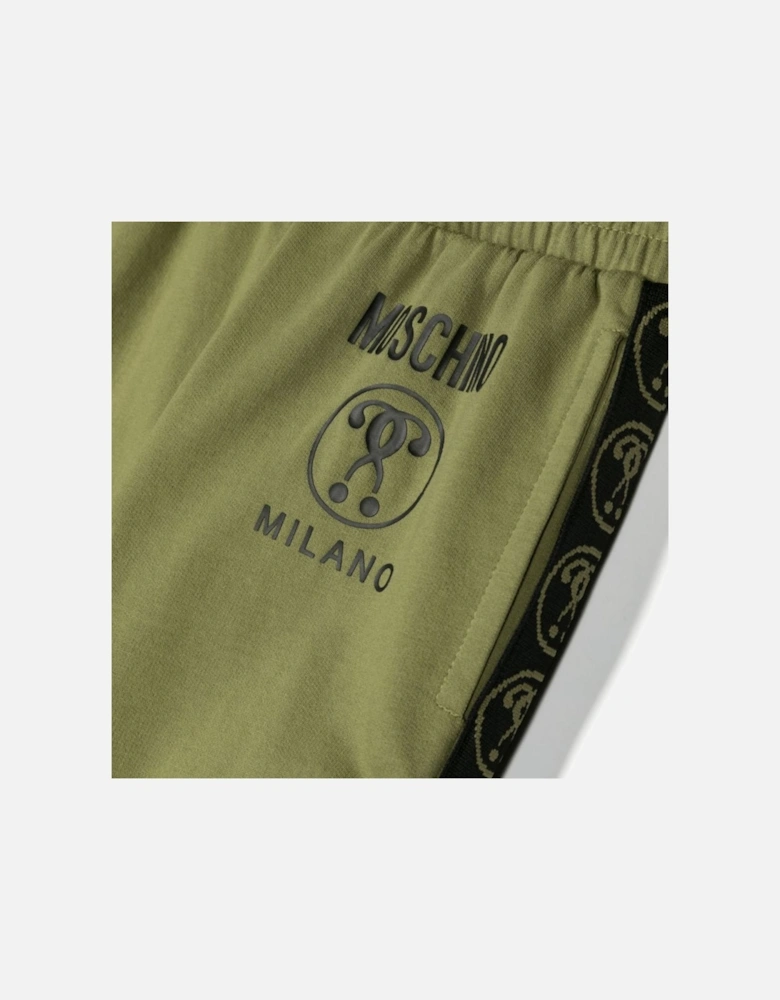 Boys Tape Logo Joggers in Olive Green