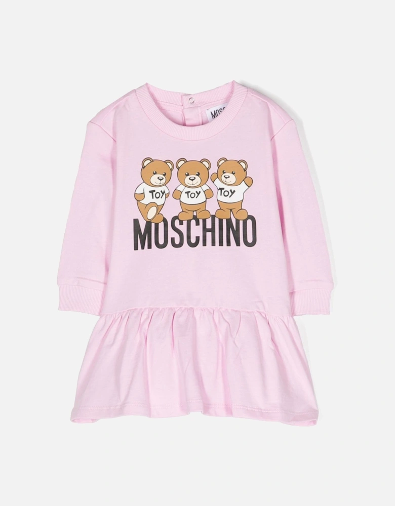 Baby Girls Teddy Sweater Dress in Pink