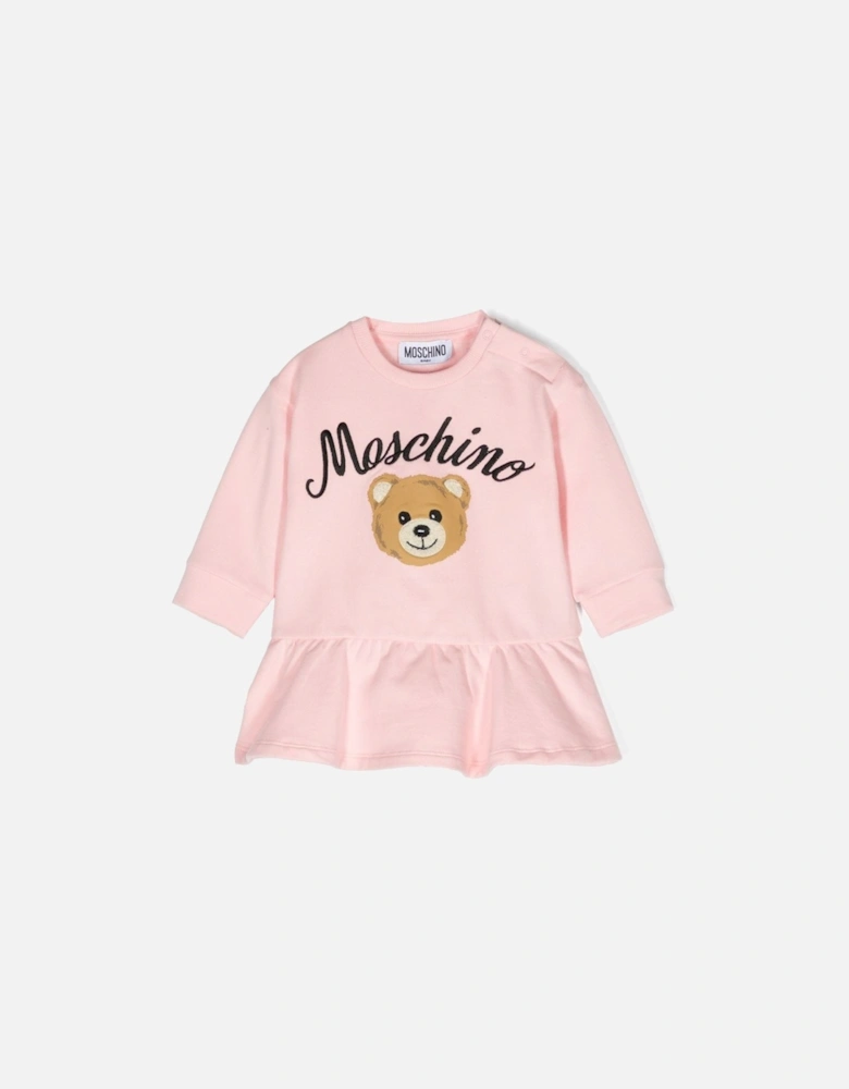 Baby Girls Teddy Sweater Dress in Pink