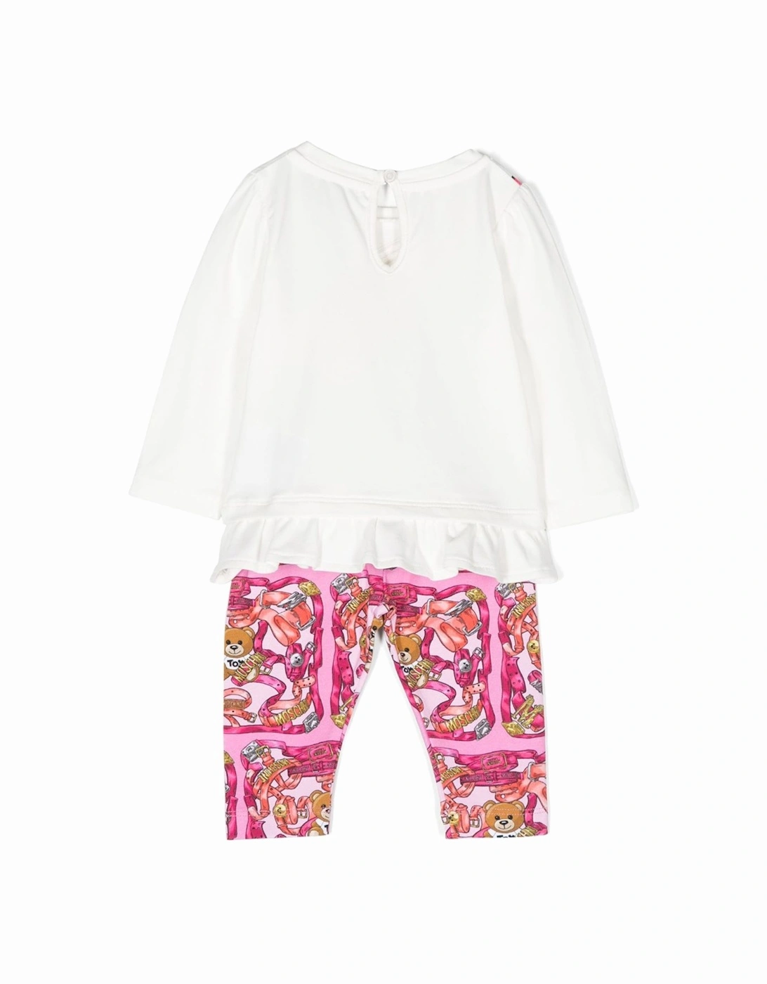 Baby Girls Blouse and Leggings Set in White / Pink
