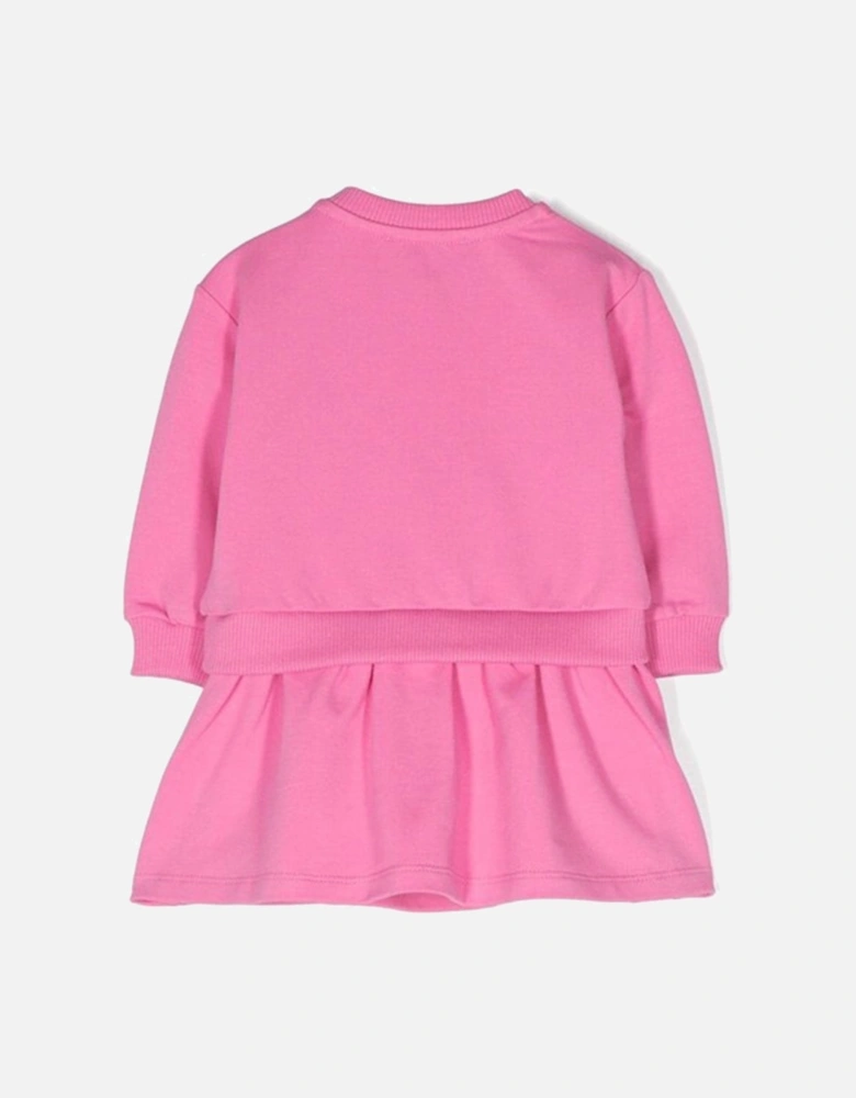 Baby Girls Teddy Sweater Dress in Pink