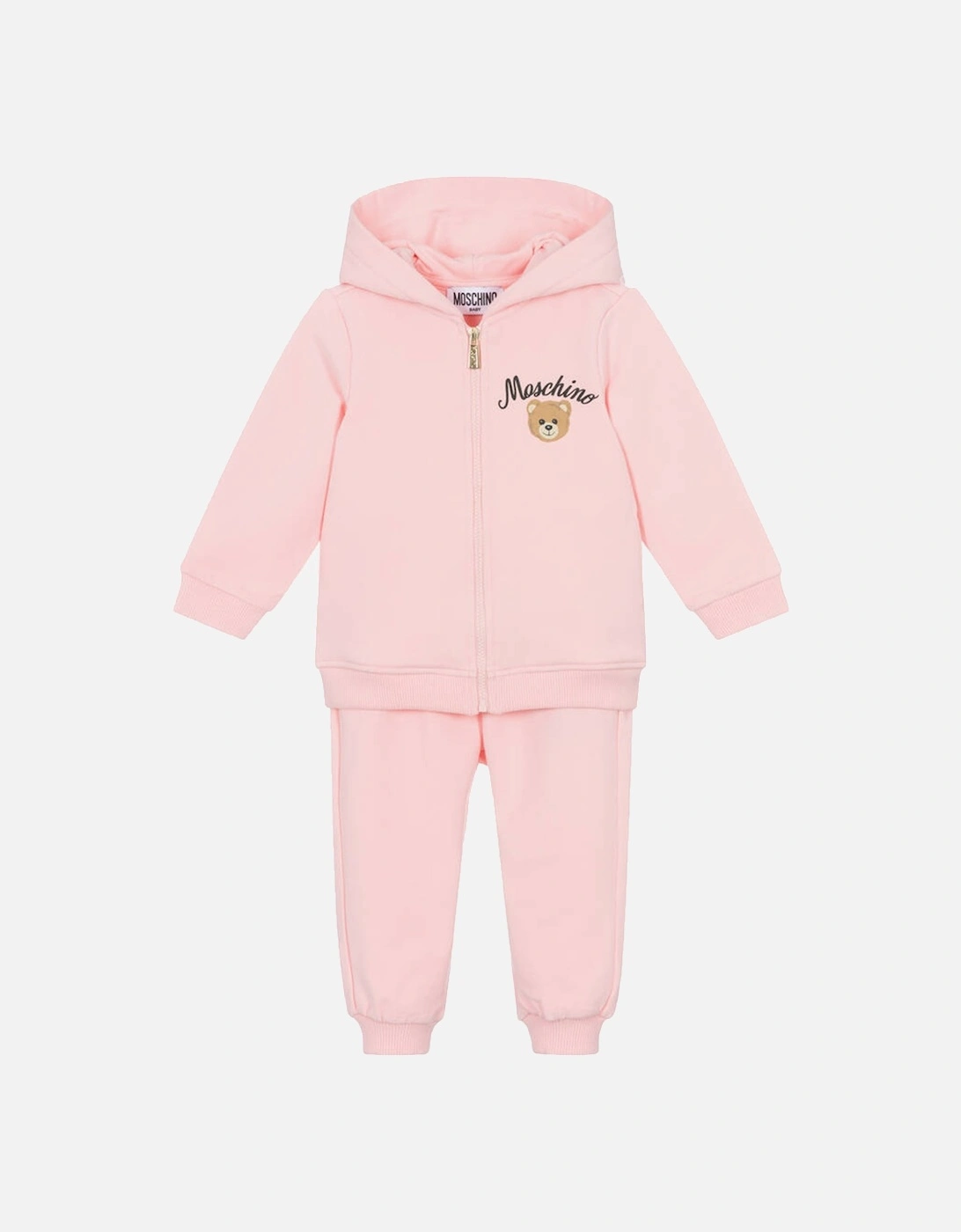 Baby Girls Teddy Logo Tracksuit Set in Pink, 4 of 3