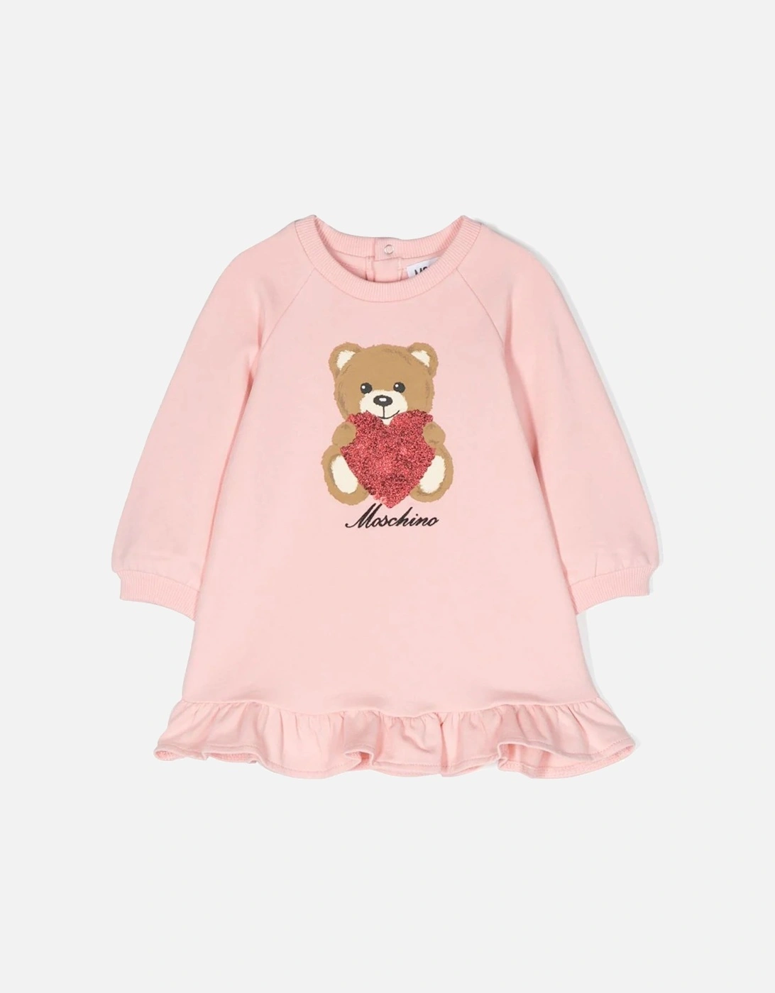 Baby Girls Teddy Dress in Pink, 4 of 3