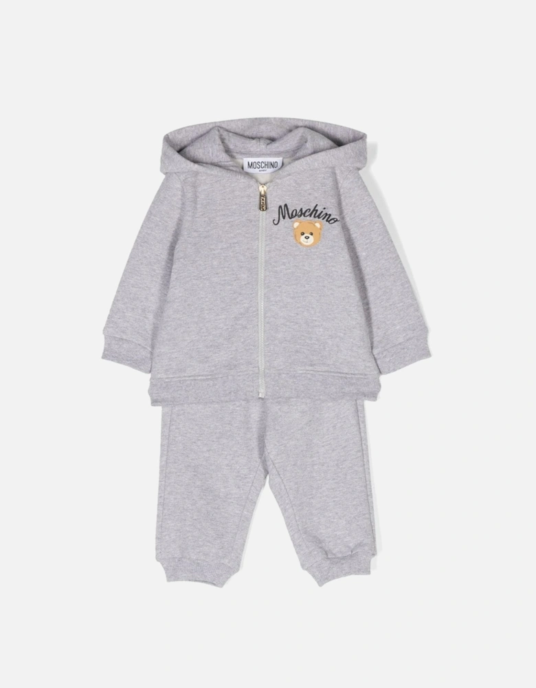 Baby Unisex Teddy Logo Tracksuit Set in Grey