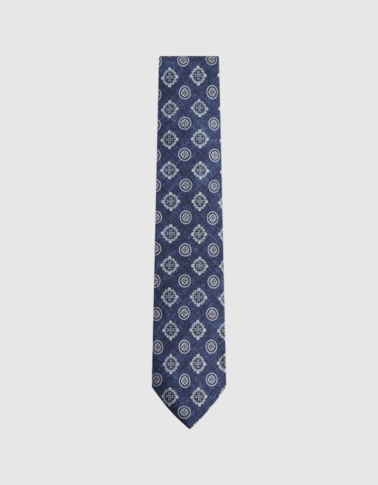 Cotton Silk Medallion Design Tie