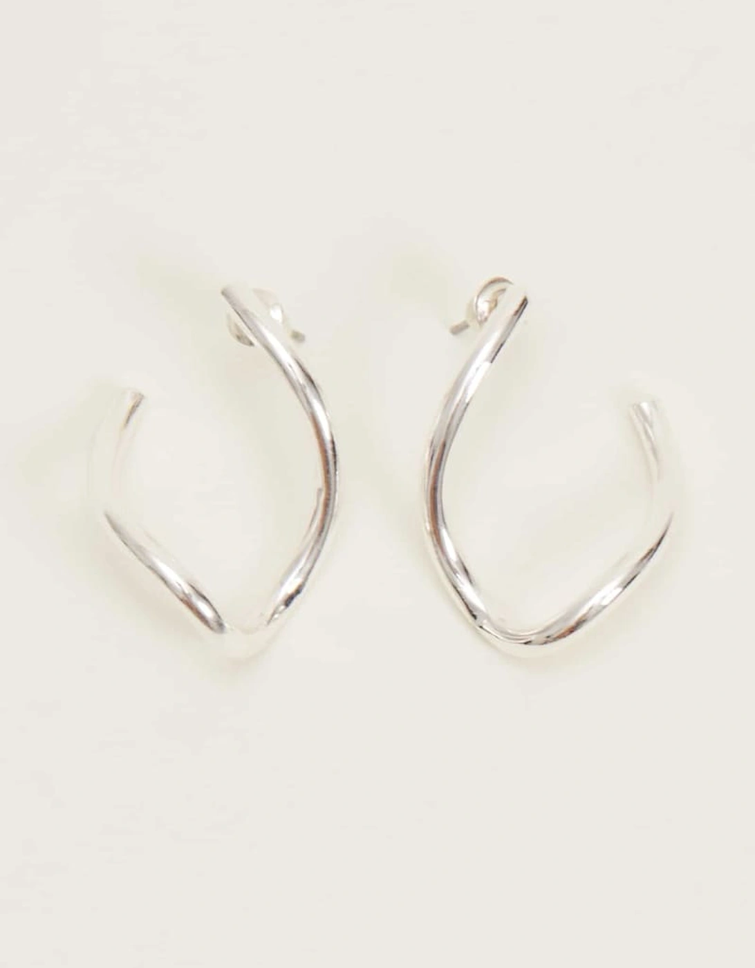 Large Silver Twist Drop Earrings, 2 of 1