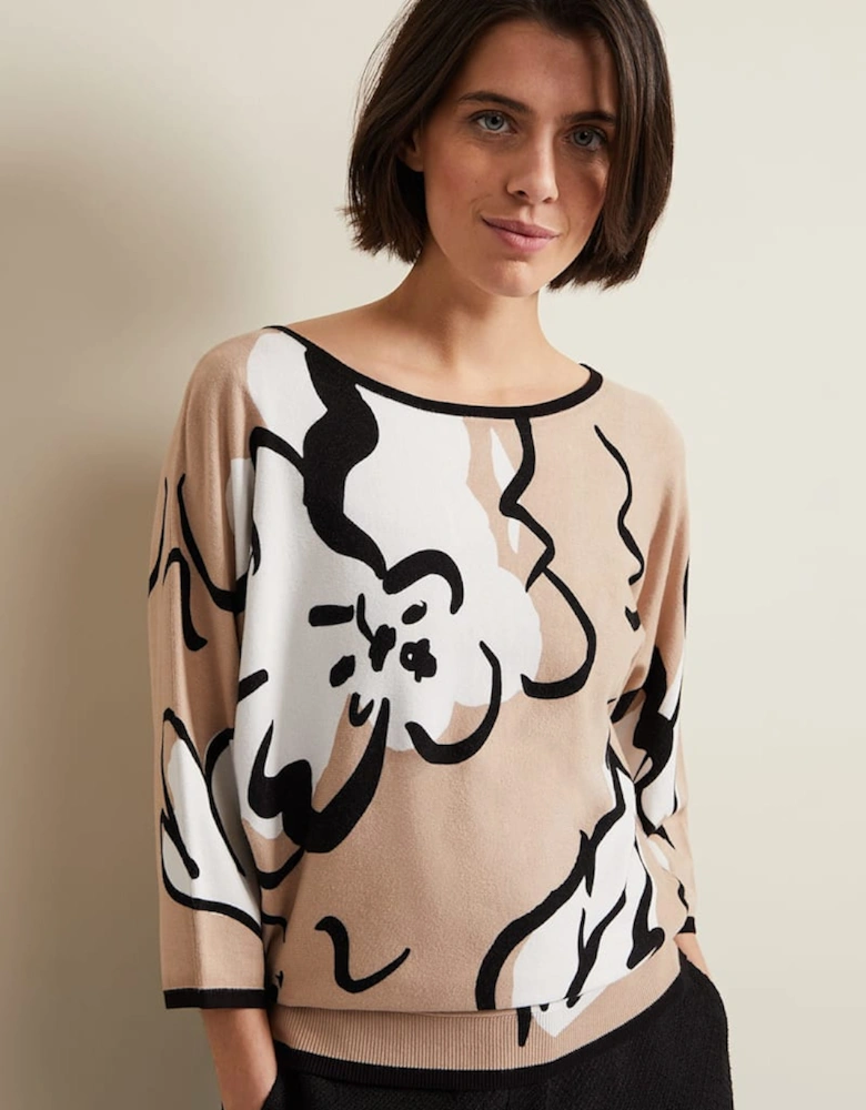 Laurie Ink Floral Knitted Top