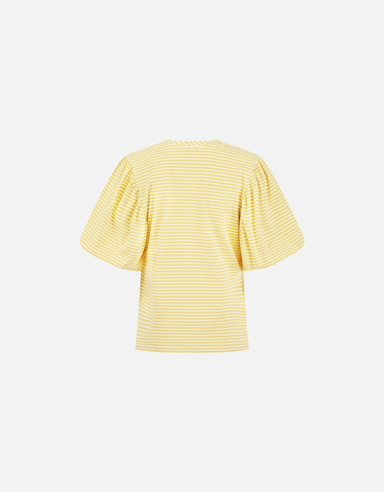Rhea Top in Yellow and White Stripe