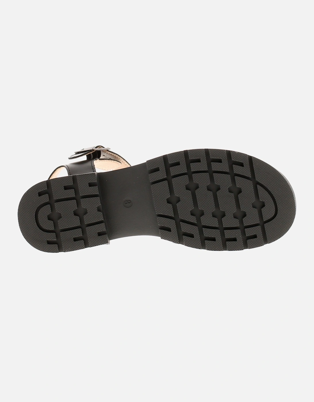Womens Flat Sandals Cham Buckle black UK Size