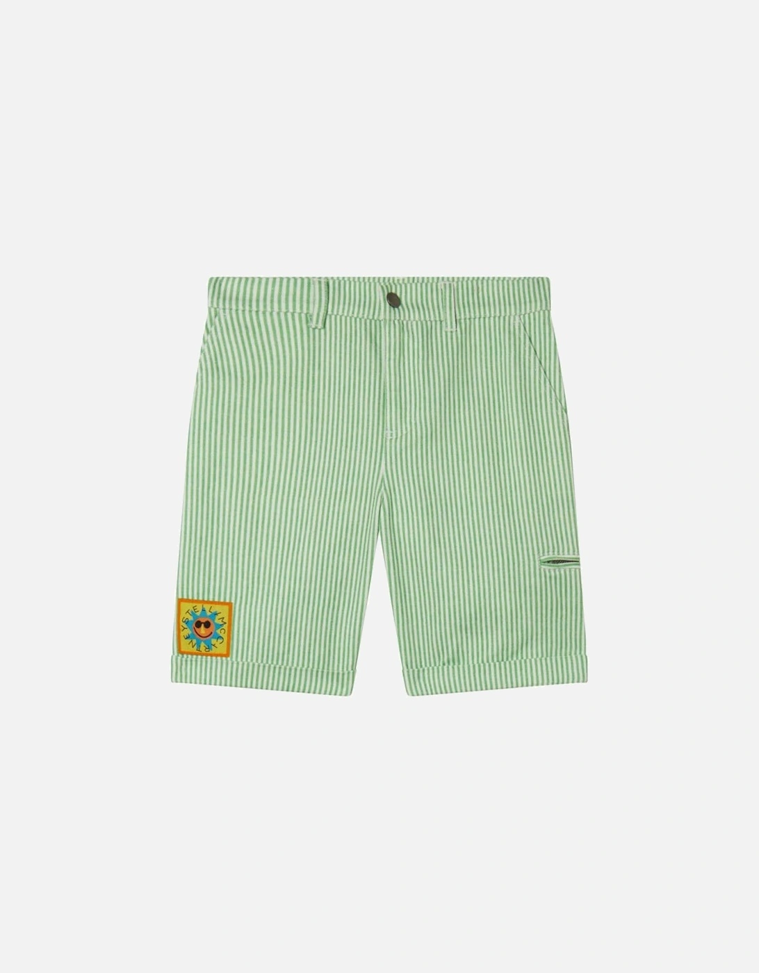Boys Green Pin Striped Shorts, 3 of 2