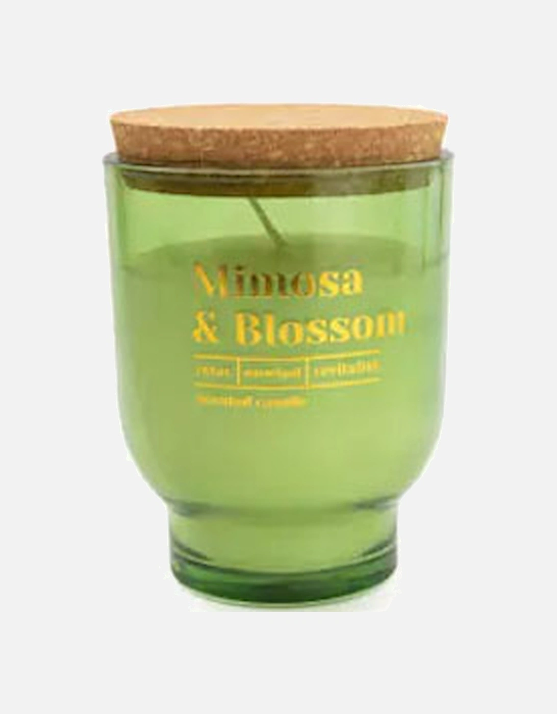 Olive Round Footed Glass Candle Mimosa & Blossom With Mimosa Scent 13.5cm, 4 of 3