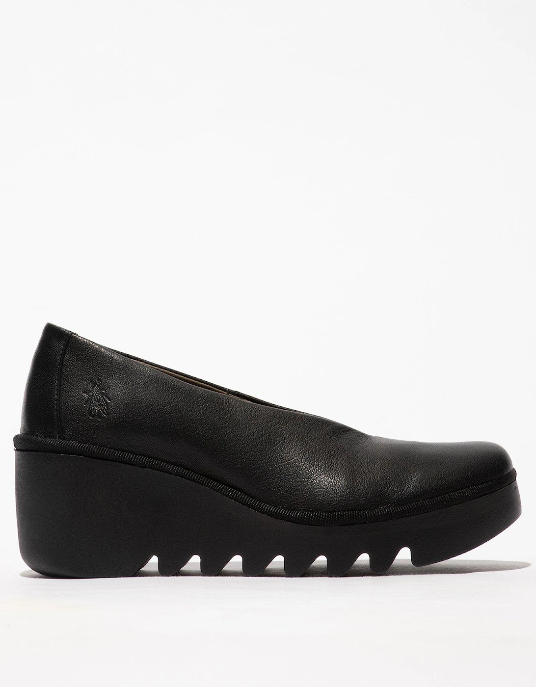 Beso Leather Wedged Shoes - Black, 3 of 2