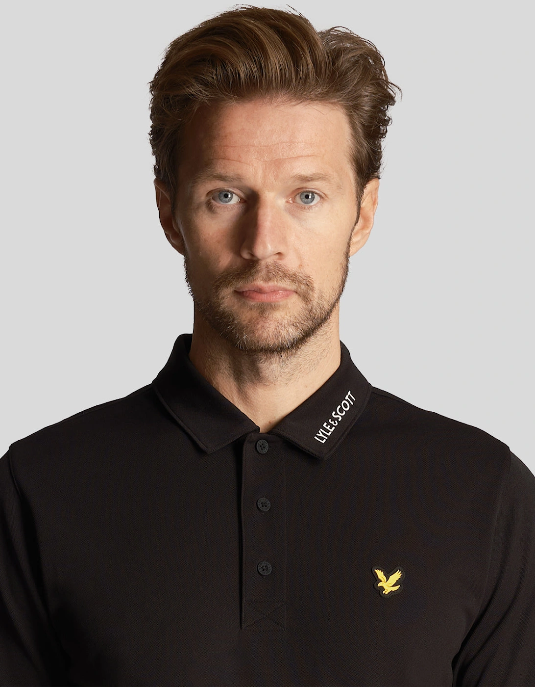 Golf Collar Logo Technical Polo Shirt