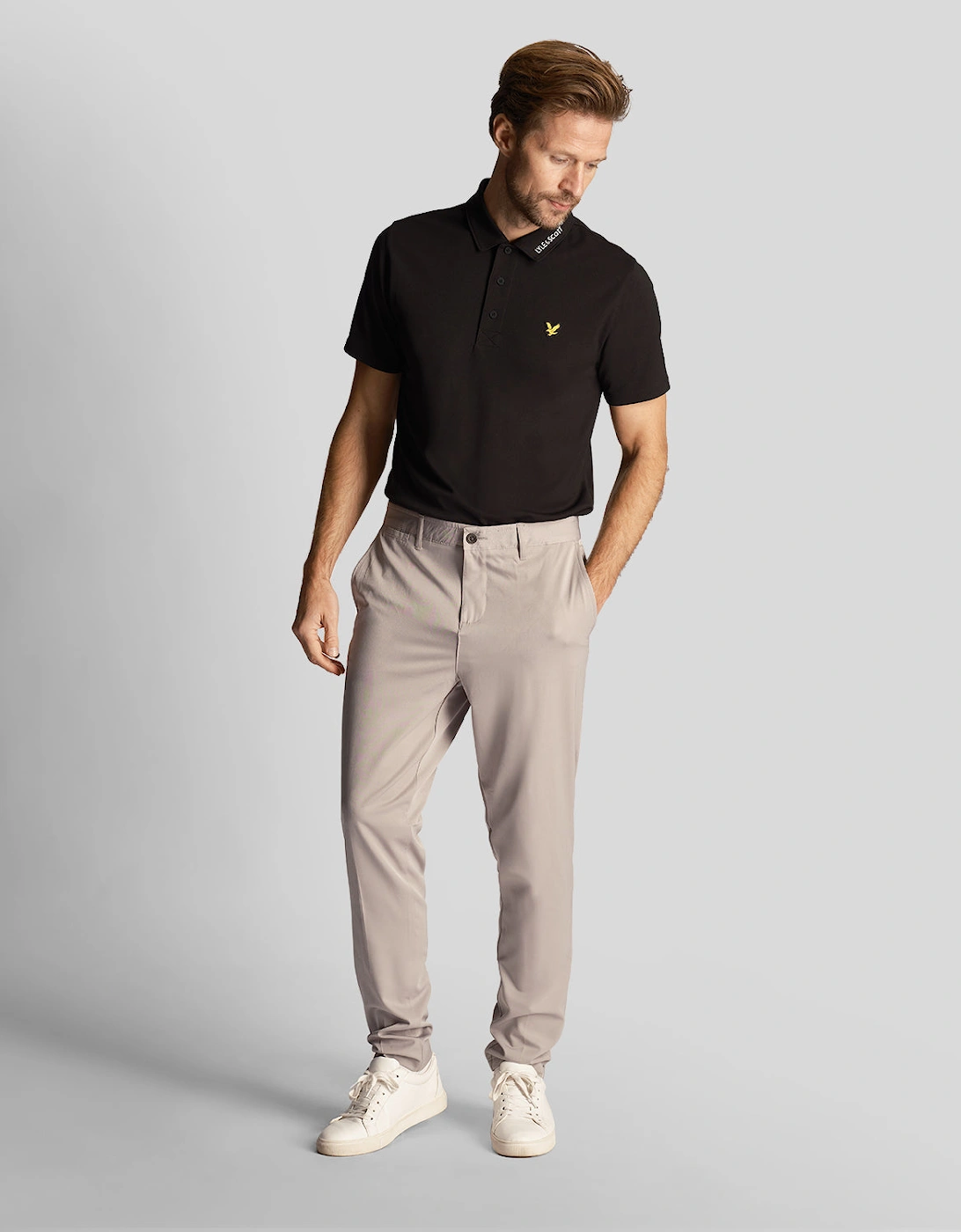 Golf Collar Logo Technical Polo Shirt