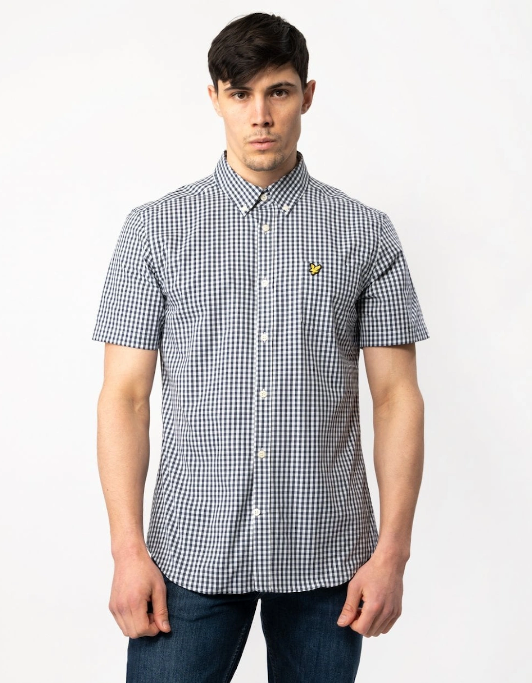 Lyle & Scott Mens Short Sleeve Slim Gingham Shirt, 5 of 4