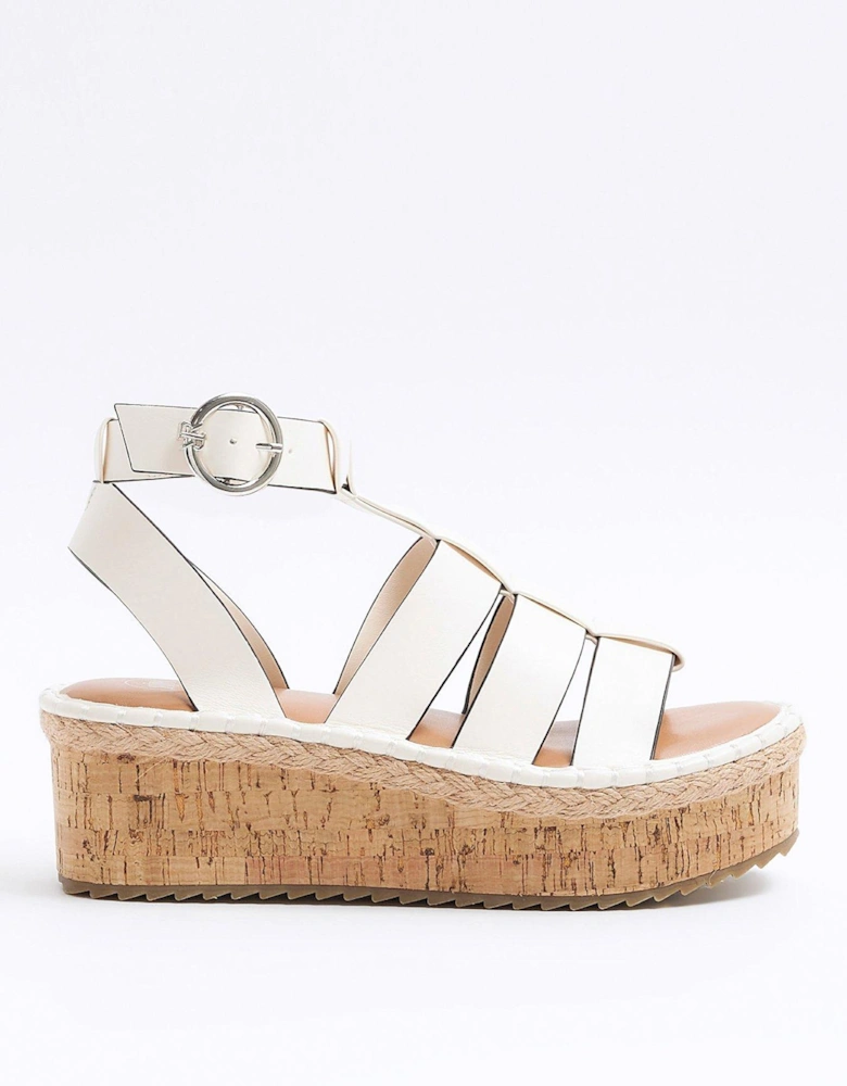 Fisherman Flatform Sandal - White