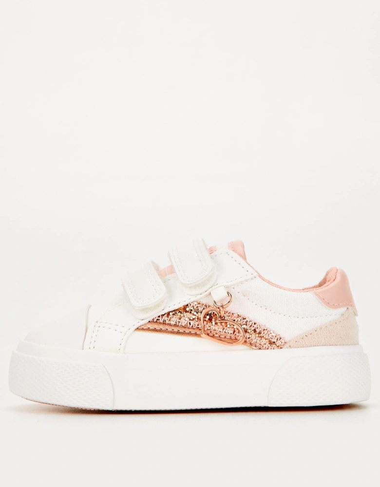 Mini Girls Glitter Metallic Trainer - Pink