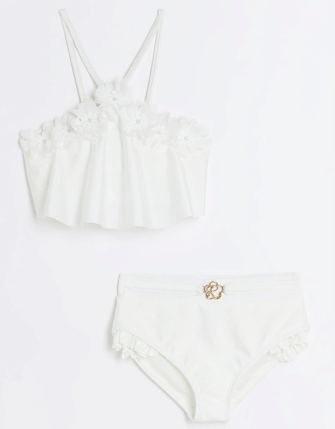 Girls Flower Bikini Set - White, 3 of 2