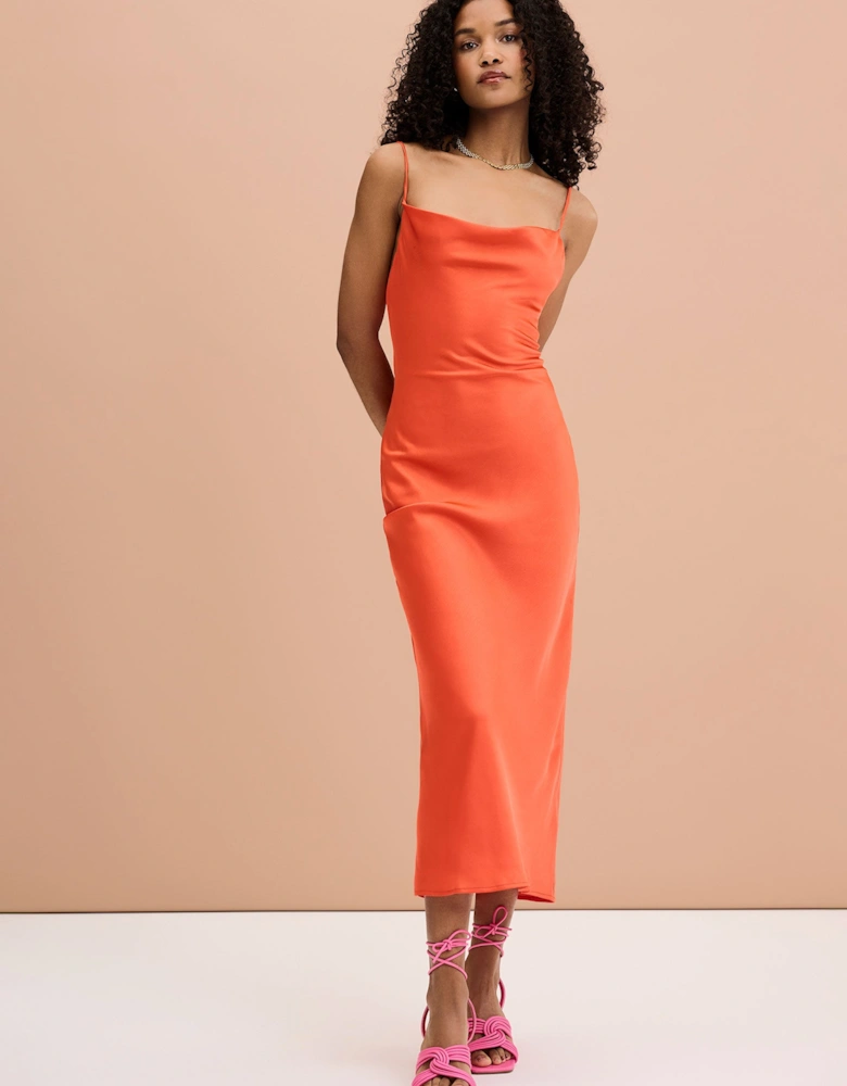 Riviera Midi Dress in Orange