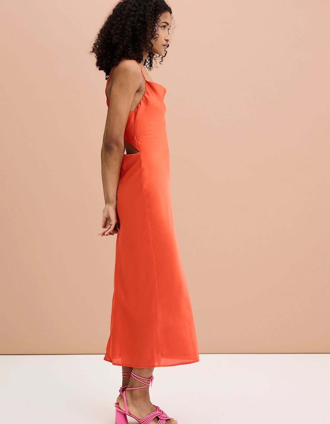 Riviera Midi Dress in Orange