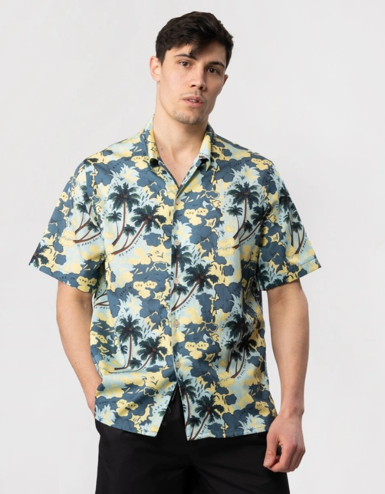 PS Mens 'Eyes On The Sky' Print Short-Sleeve Shirt