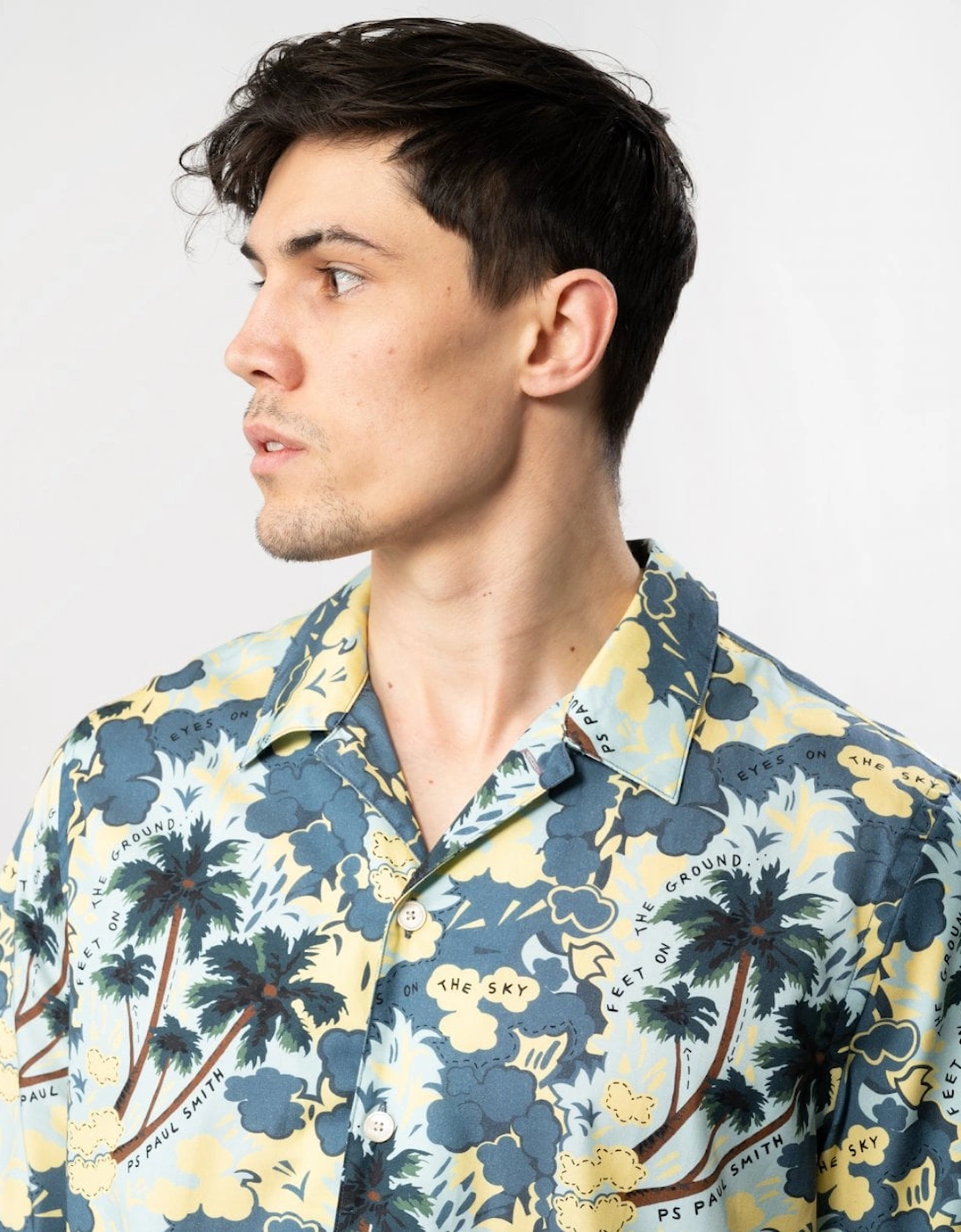 PS Mens 'Eyes On The Sky' Print Short-Sleeve Shirt