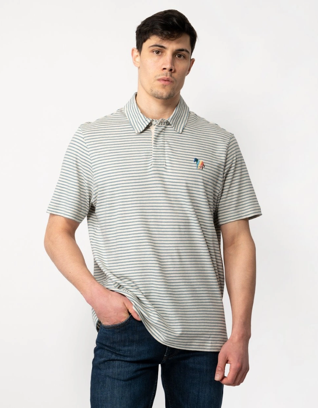 PS Mens Regular Fit Short Sleeve Broad Zebra Polo Shirt, 5 of 4