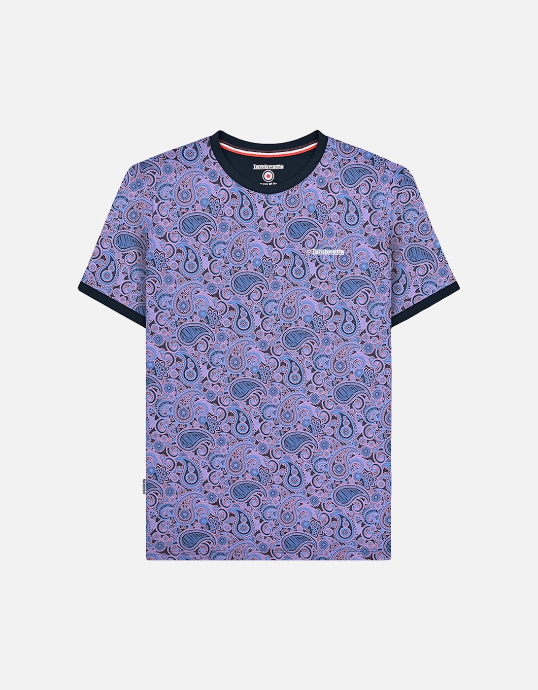 Mens Paisley Crew Neck Cotton T-Shirt