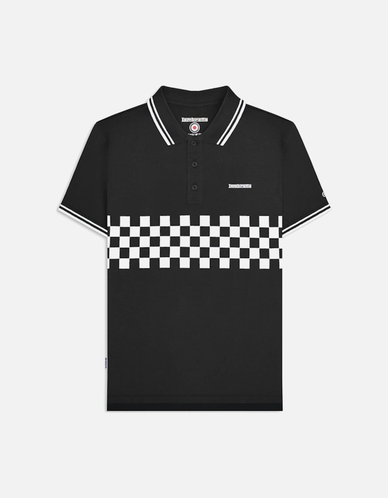 Mens Two Toned Tipped Checked Polo Shirt