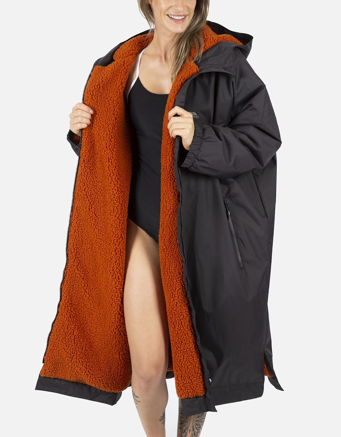 Trespass Women's Grey Adults Oversized Hooded Changing Robe Dry Coat - Dark - : 14 L