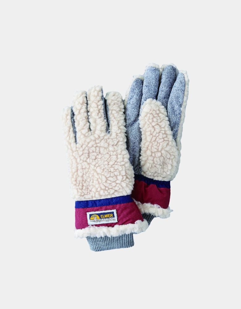 353 Wool Pile Gloves - Beige/Wine