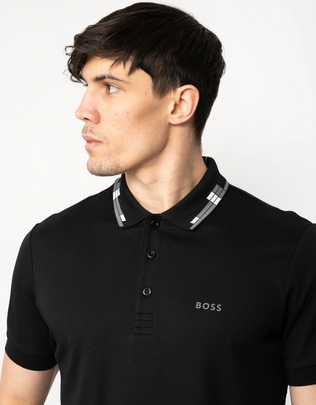 BOSS Green Paule Mens Slim-Fit Polo Shirt with Collar Graphics