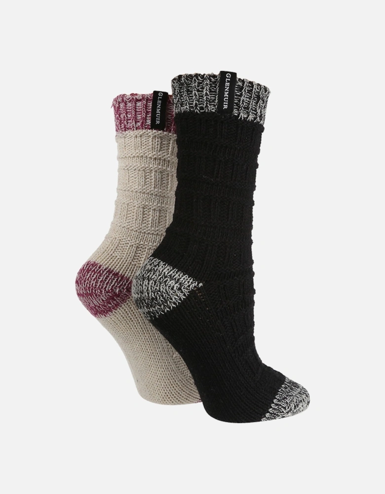 2 PAIR LADIES FASHION BOOT SOCKS