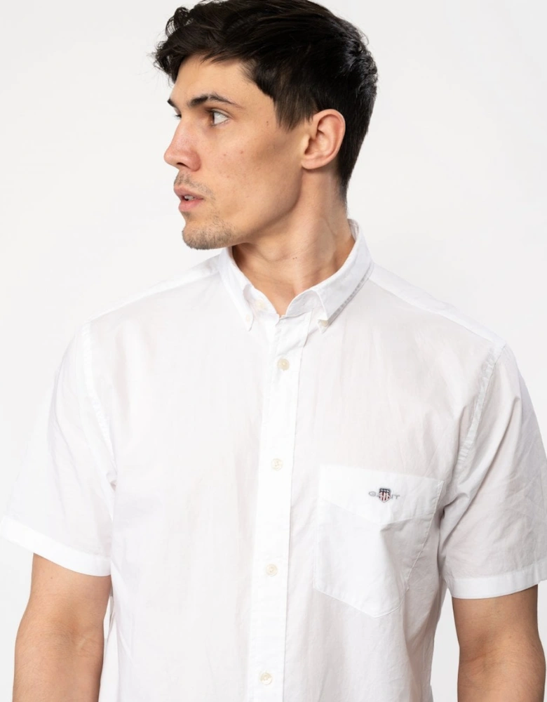 Mens Regular Fit Short Sleeve Poplin Shirt