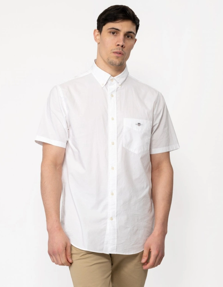 Mens Regular Fit Short Sleeve Poplin Shirt