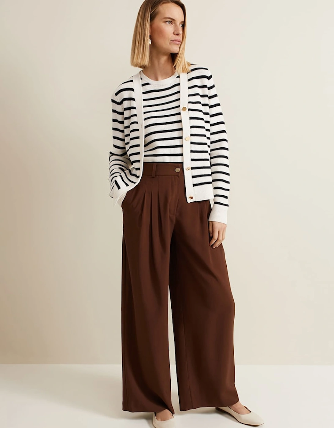 Indiyah Pleated Wide Leg Trousers, 2 of 1