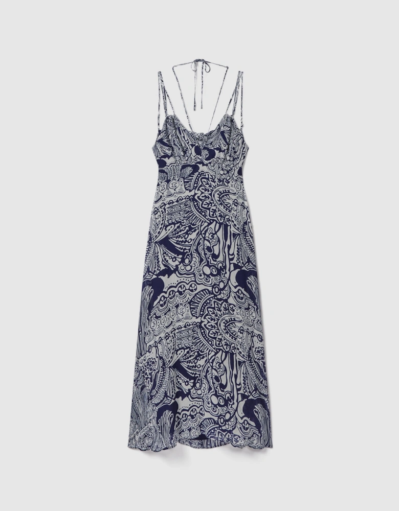 Printed Strappy Resort Midi Dress