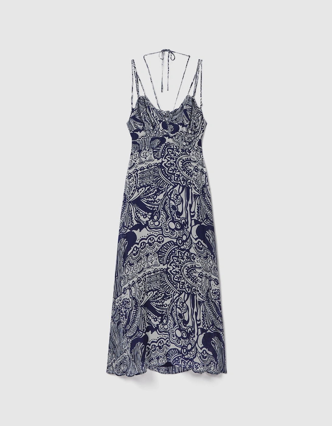 Printed Strappy Resort Midi Dress, 2 of 1