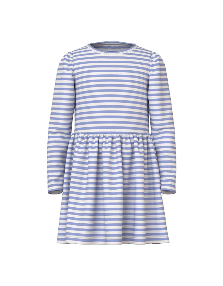 Mini Girls Striped Long Sleeve Jersey Dress - Easter Egg