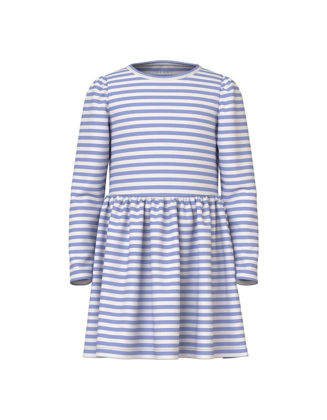 Mini Girls Striped Long Sleeve Jersey Dress - Easter Egg, 3 of 2