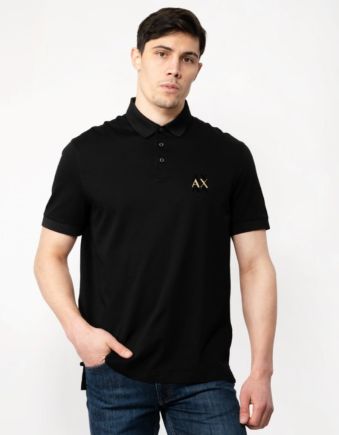 Mens Gold AX Logo Polo Shirt, 5 of 4
