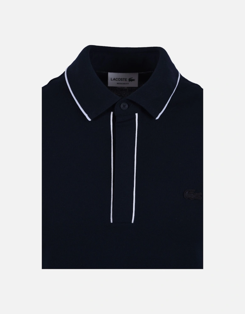 Paris Tipped Placket Polo Midnight Blue
