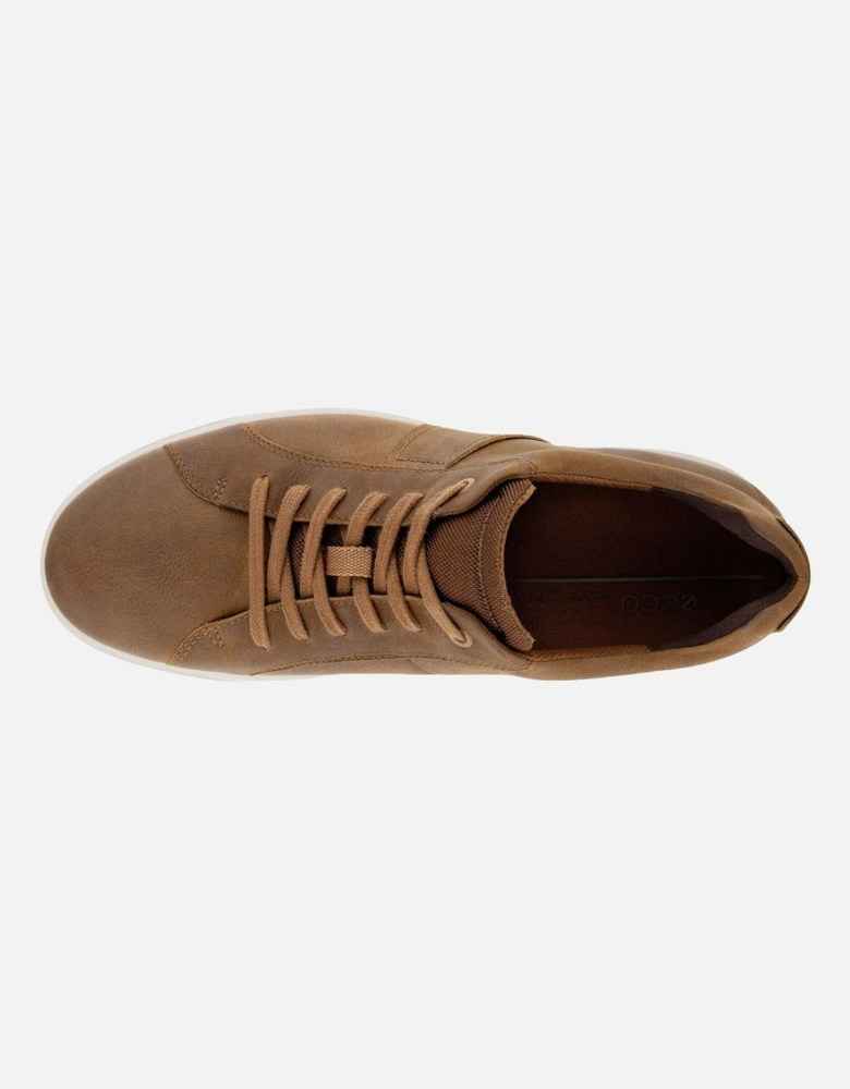 Mens Byway Leather Trainers - Camel