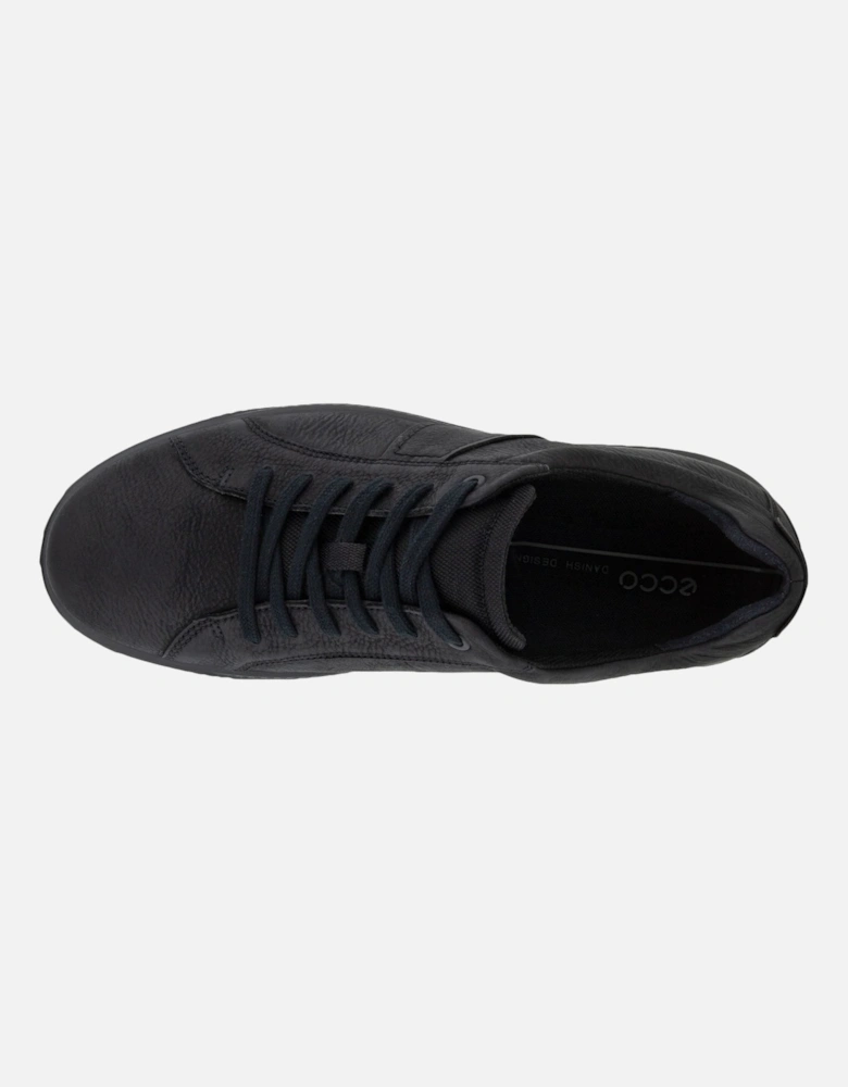 Mens Byway Leather Trainers - Black