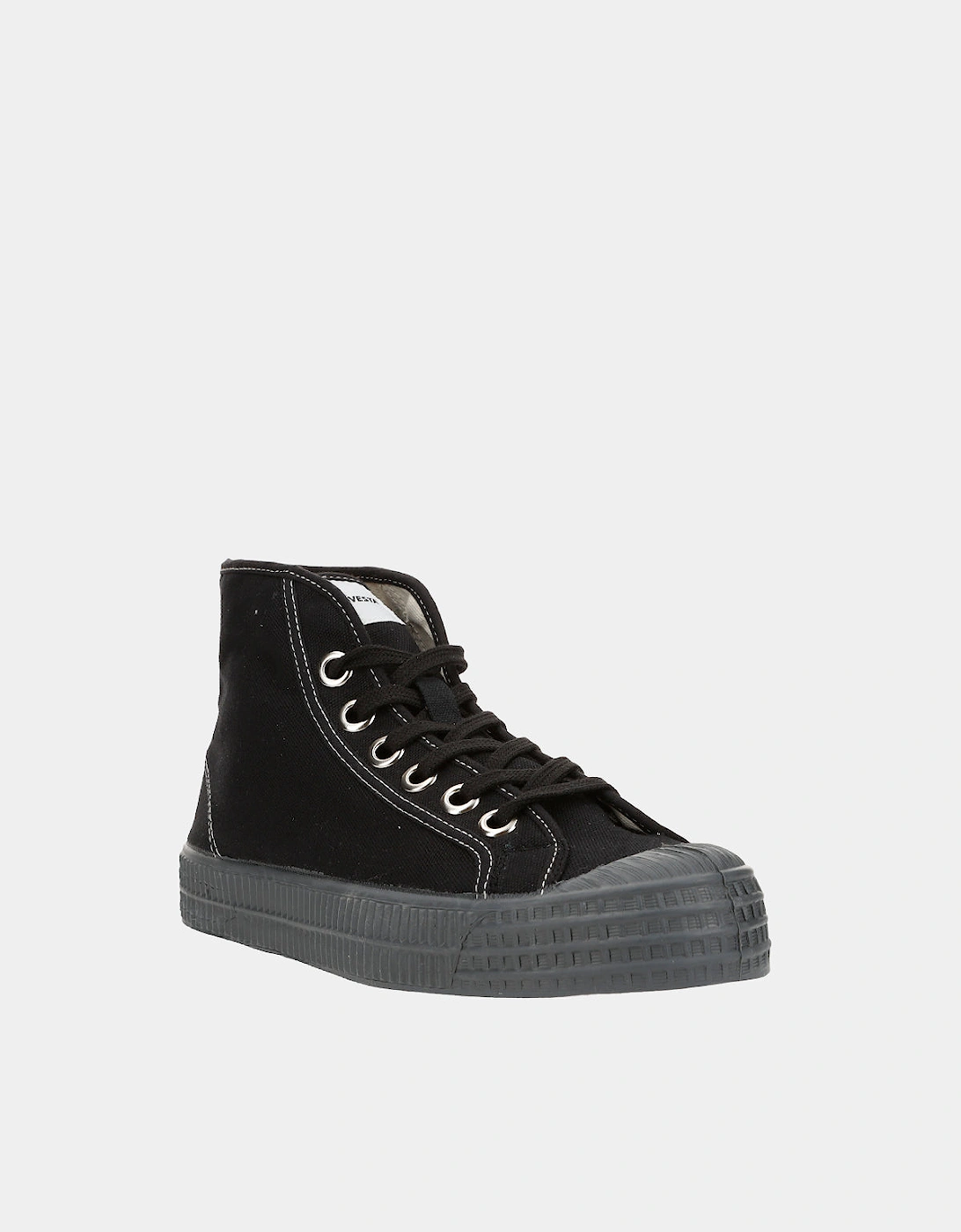 Star Dribble Contrast Stitch Hi-Top Plimsolls - Black/Beige/Grey