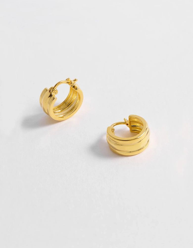 Chunky Textured Hoops Gold Plated