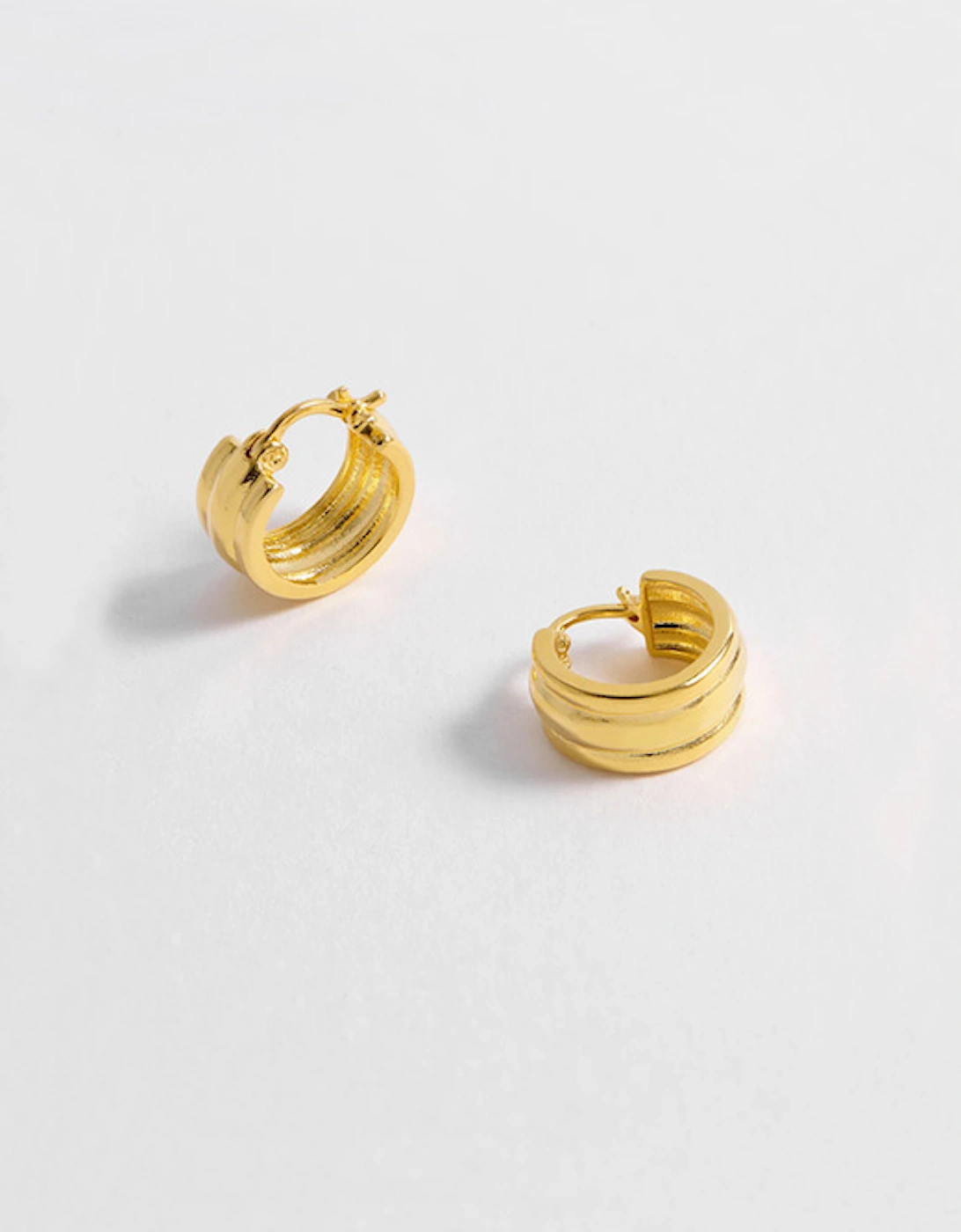 Chunky Textured Hoops Gold Plated, 5 of 4