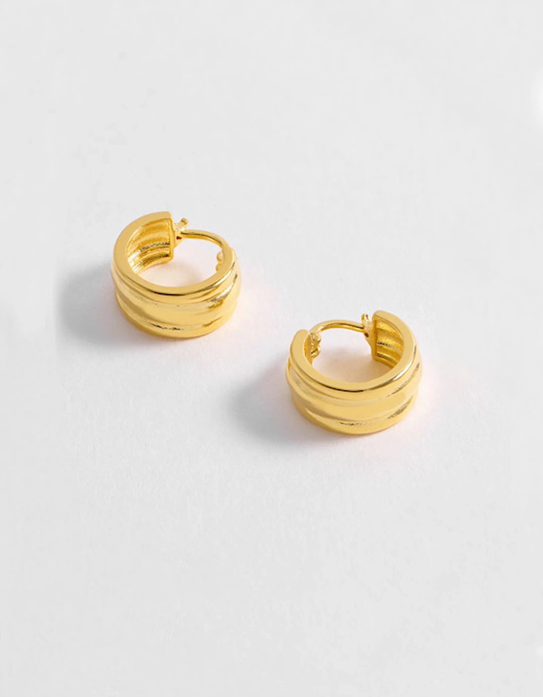 Chunky Textured Hoops Gold Plated