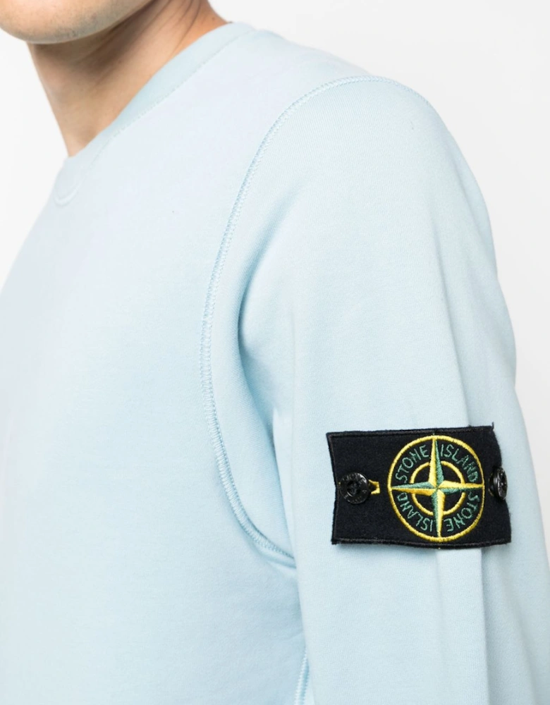 Compass Patch Logo Sweatshirt in Sky Blue